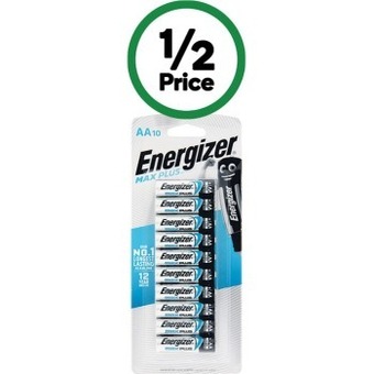Woolworths Energizer max plus aa or aaa pk 10 offer
