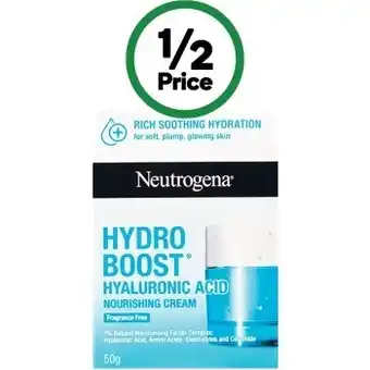 Woolworths Neutrogena hydro boost hyaluronic acid nourishing cream 50g offer