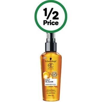 Woolworths Schwarzkopf extra care daily oil elixir 100ml offer