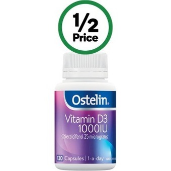 Woolworths Ostelin vitamin d3 1000iu capsules for bone health & immunity pk 130~ offer