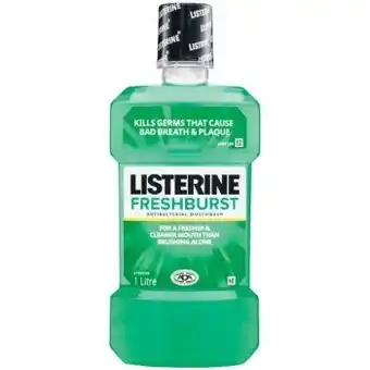 Woolworths Listerine freshburst mouthwash 1 litre offer