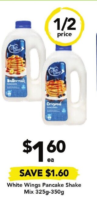 Drakes White Wings Pancake Shake Mix 325g-350g offer