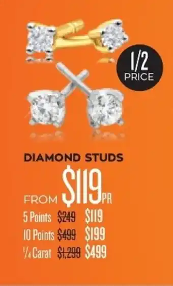 Diamond Studs 5 Points