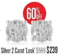 Silver 2 Carat 'Look' Earrings