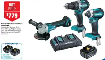 Mitre 10 Makita 18V 3Pce Brushless Combo Kit offer