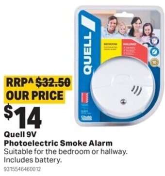 Quell 9V Photoelectric Smoke Alarm