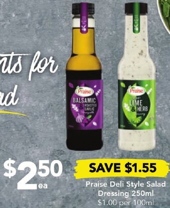 Praise Deli Style Salad Dressing 250ml