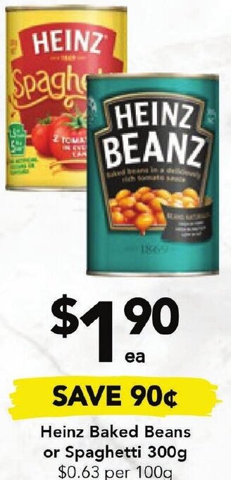 Drakes Heinz Baked Beans or Spaghetti 300g offer