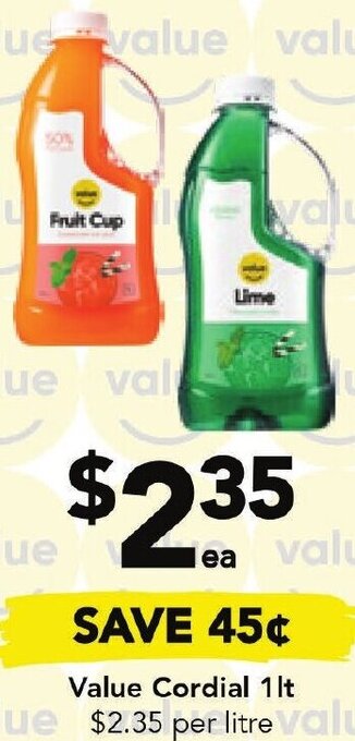 Drakes Value Cordial 1lt offer