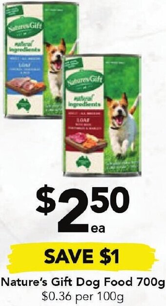 Drakes Nature's Gift Dog Food 700g offer