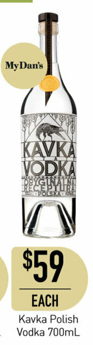 Dan Murphy's Kavka Polish Vodka 700mL offer