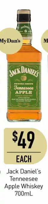 Dan Murphy's Jack Daniel's Tenneesee Apple Whiskey 700mL offer