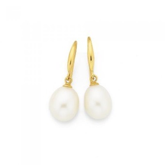 Prouds 9ct gold cultured fresh water pearl earrings offer