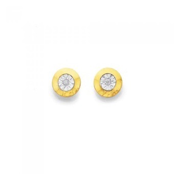 Prouds 9ct gold diamond miracle bezel set studs offer