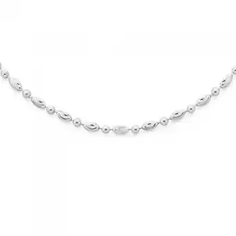 Prouds Sterling silver 42cm twist oval ball & ball chain offer