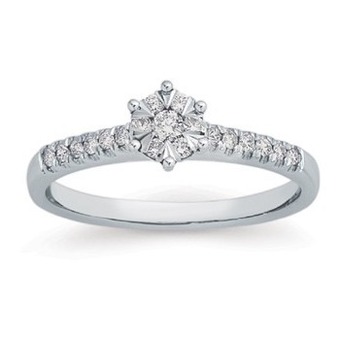 Prouds 9ct white gold diamond cluster ring offer