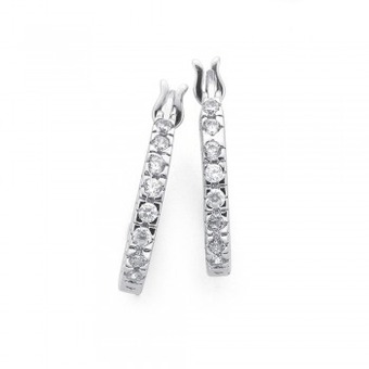 Prouds Sterling silver cubic zirconia hoops offer
