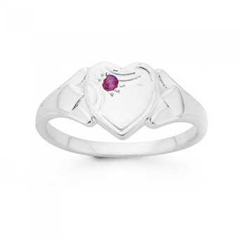 Prouds Sterling silver heart signet ring offer