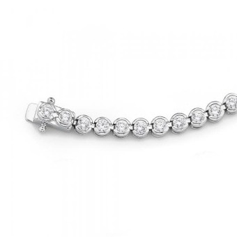 Prouds Sterling silver 19cm cubic zirconia tennis bracelet offer