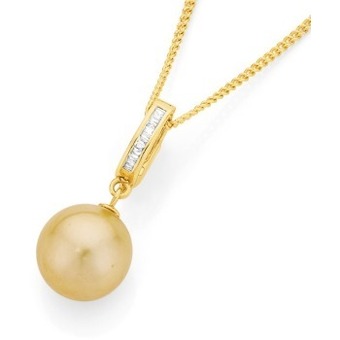 Angus & Coote 9ct gold cultured south sea pearl & diamond enhancer pendant offer