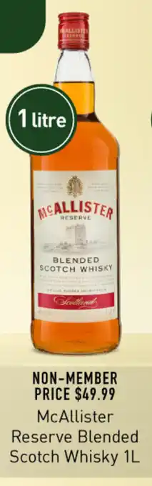 McAllister Reserve Blended Scotch Whisky 1L