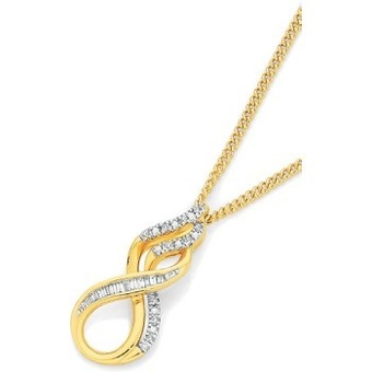 Angus & Coote 9ct gold diamond infinity pendant offer