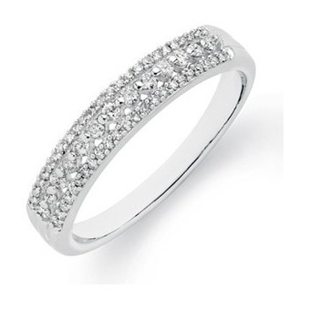 Angus & Coote 9ct white gold diamond 3 row band offer