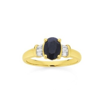 Angus & Coote 9ct gold sapphire & diamond ring offer