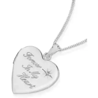 Angus & Coote Sterling silver locket with diamond offer
