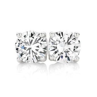 Angus & Coote Sterling silver four claw 6.5mm cubic zirconia studs offer