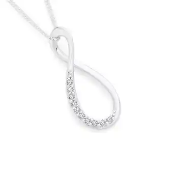 Sterling silver cubic zirconia open pear loop drop pendant