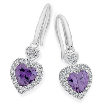 Angus & Coote Sterling silver violet cubic zirconia earrings offer