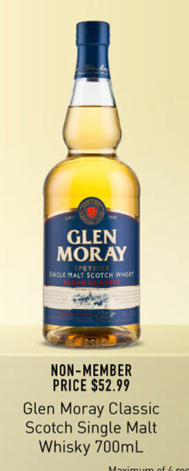 Dan Murphy's Glen Moray Classic Scotch Single Malt Whisky 700mL offer