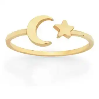 9ct gold star & moon dress ring