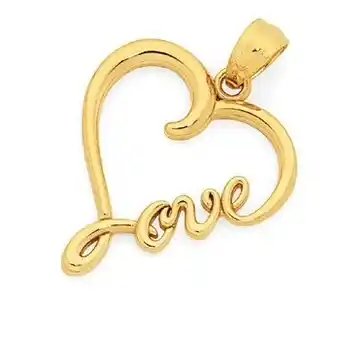 Goldmark 9ct gold 'love' open heart pendant offer