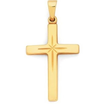 Goldmark 9ct gold 24mm cross pendant offer