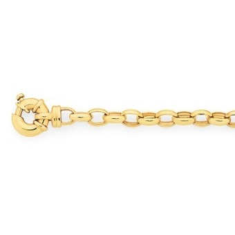 Goldmark 9ct gold 19cm solid belcher bolt ring bracelet offer