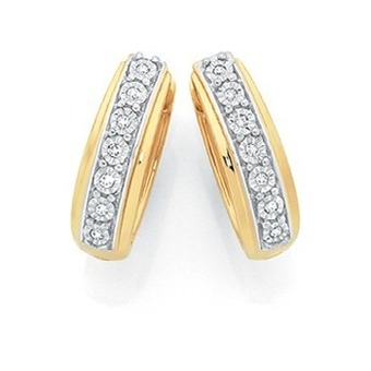 Goldmark 9ct gold diamond huggie earrings offer