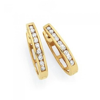 Goldmark 9ct gold diamond huggies offer