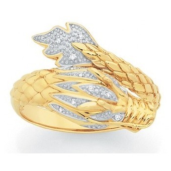 Goldmark 9ct gold diamond dragon ring offer