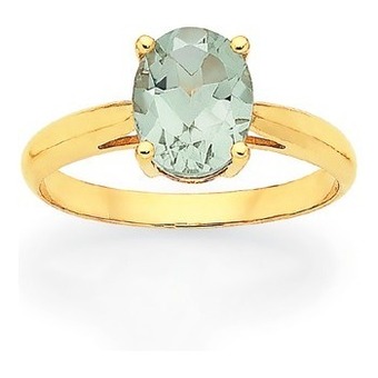 Goldmark 9ct gold green amethyst oval ring offer