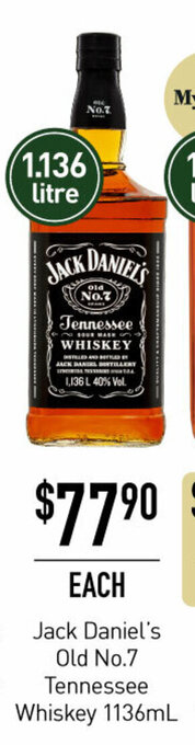Dan Murphy's Jack Daniel's Old No.7 Tennessee Whiskey 1136mL offer