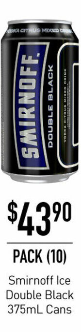 Dan Murphy's Smirnoff Ice Double Black 375mL Cans offer
