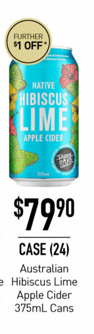 Dan Murphy's Australian Hibiscus Lime Apple Cider 375mL Cans offer