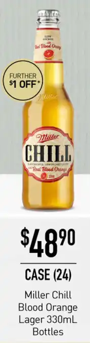 Dan Murphy's Miller Chill Blood Orange Lager 330mL Bottles offer