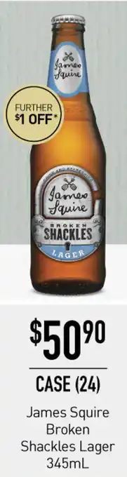 Dan Murphy's James Squire Broken Shackles Lager 345mL offer