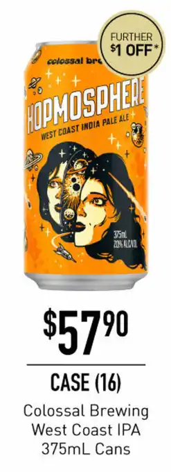 Colossal Brewing West Coast IPA 375mL Cans Case (16)