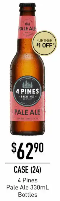 4 Pines Pale Ale 330mL Bottles Case (24)