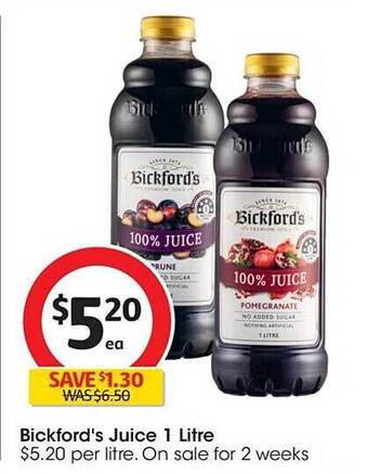 Coles Bickford's juice offer