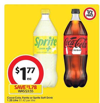 Coles Coca-cola fanta or sprite soft drink offer